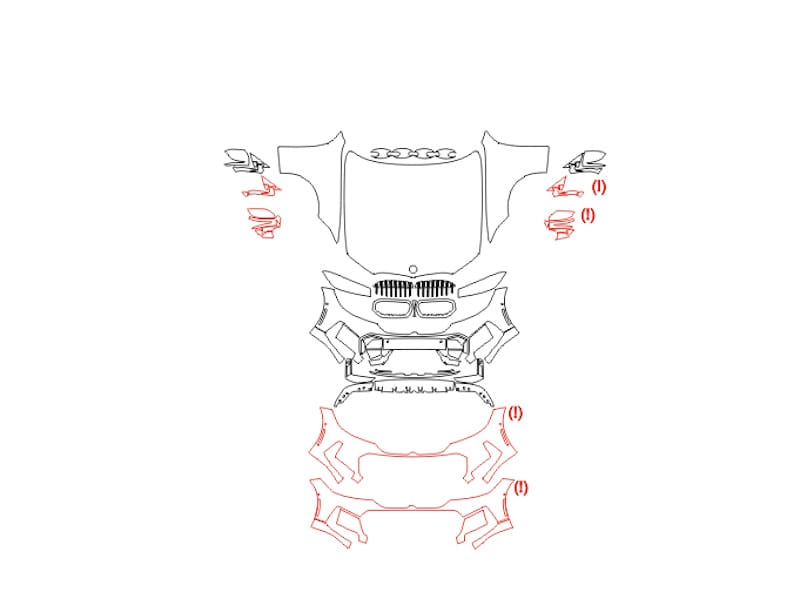 Formatki PPF do karoserii Volkswagen T7 (2021) Multivan – zestaw