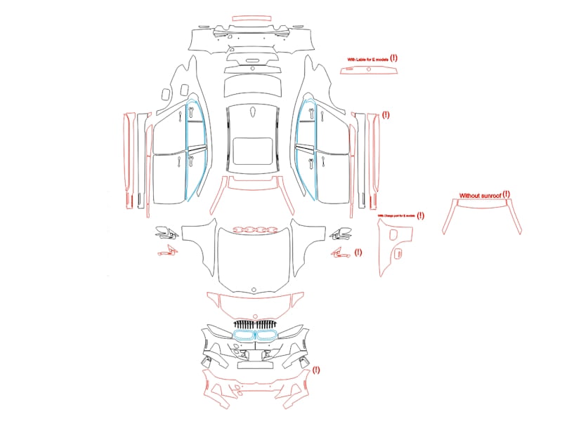 Formatki PPF do karoserii Volkswagen Talagon (2021) – zestaw