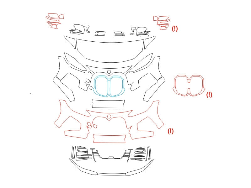 Formatki PPF do karoserii Volkswagen Tayron (2025) R-line – zestaw