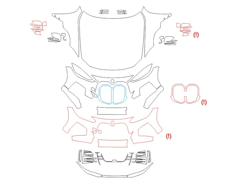 Formatki PPF do karoserii Volkswagen Tayron (2025) R-line – zestaw