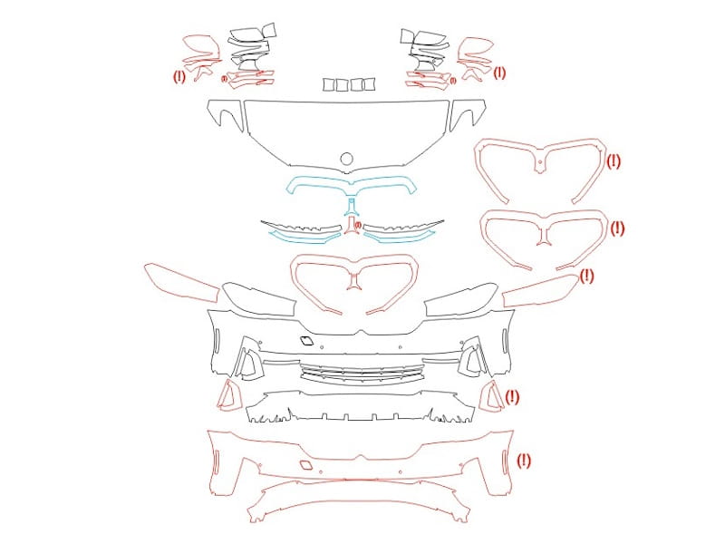Formatki PPF do karoserii Volkswagen Tiguan (2012) – zestaw