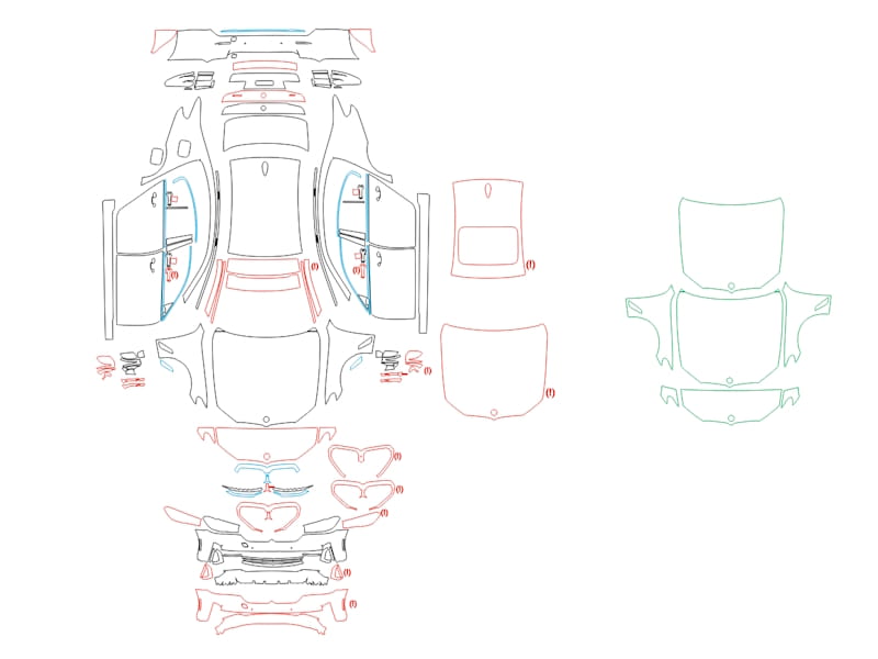 Formatki PPF do karoserii Volkswagen Tiguan (2012) – zestaw