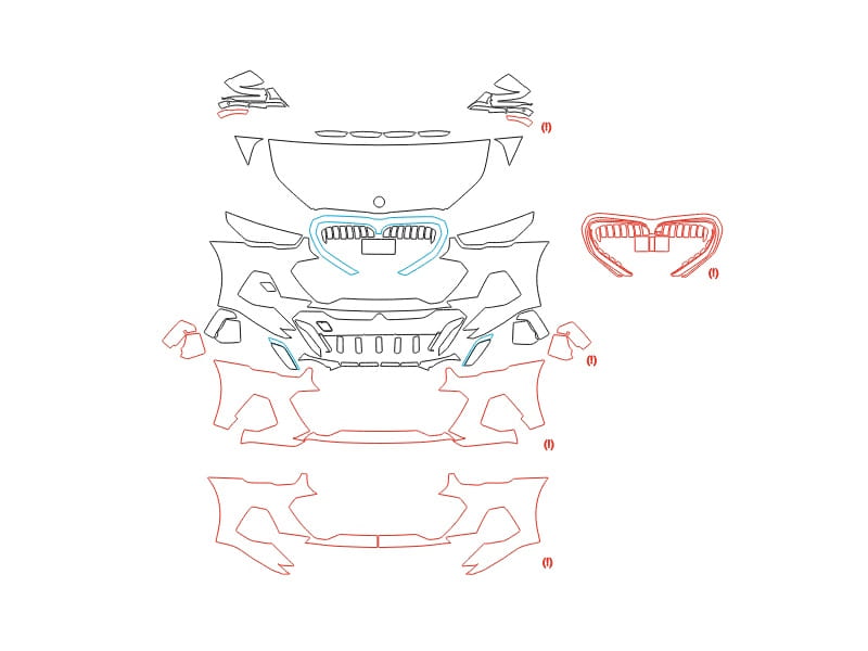 Formatki PPF do karoserii Volkswagen Tiguan (2012) Sport R-Line – zestaw