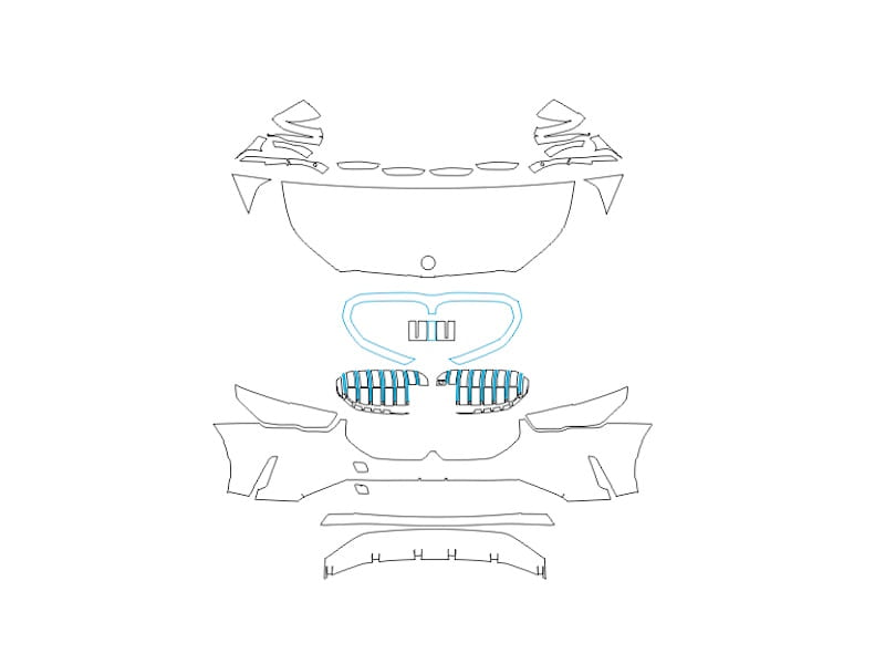 Formatki PPF do karoserii Volkswagen Tiguan (2017) – zestaw