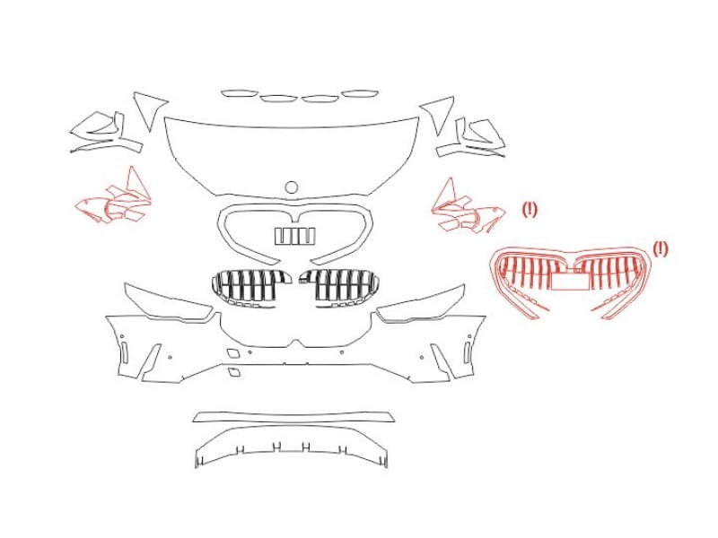 Formatki PPF do karoserii Volkswagen Tiguan (2020) – zestaw
