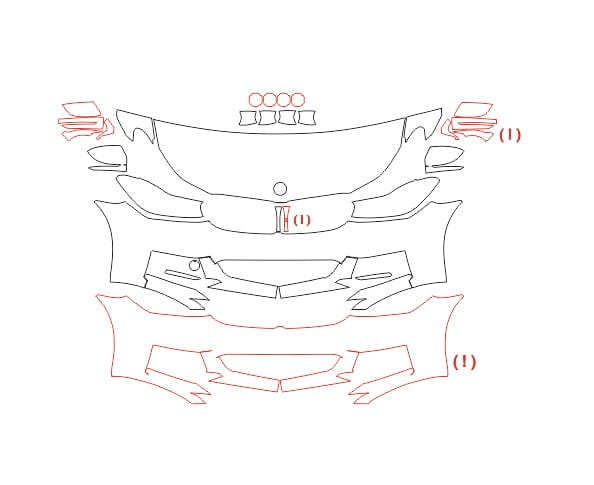 Formatki PPF do karoserii Volkswagen Tiguan (2020) R-Line Allspace – zestaw