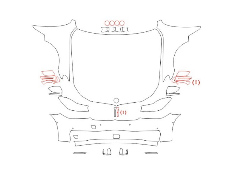 Formatki PPF do karoserii Volkswagen Tiguan (2022) S American version – zestaw