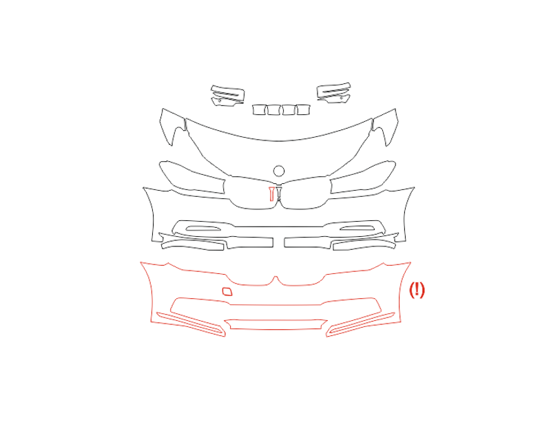 Formatki PPF do karoserii Volkswagen Tiguan (2024) R-Line – zestaw