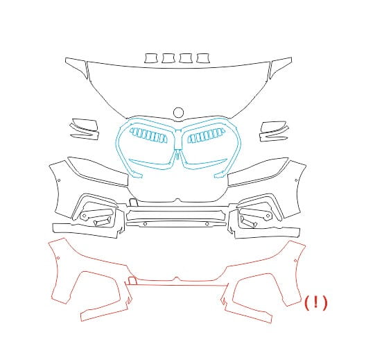 Formatki PPF do karoserii Volkswagen Tiguan L Pro (2024) China – zestaw