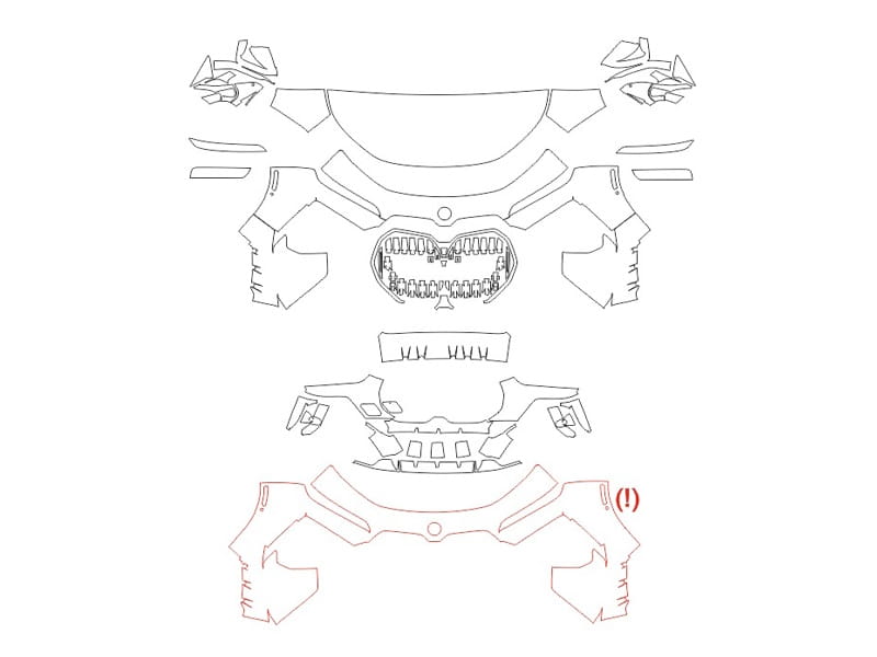 Formatki PPF do karoserii Volkswagen Touareg (2014) – zestaw