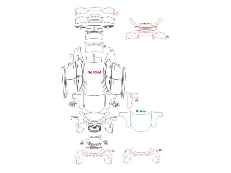 Formatki PPF do karoserii Volkswagen Touareg (2014) – zestaw