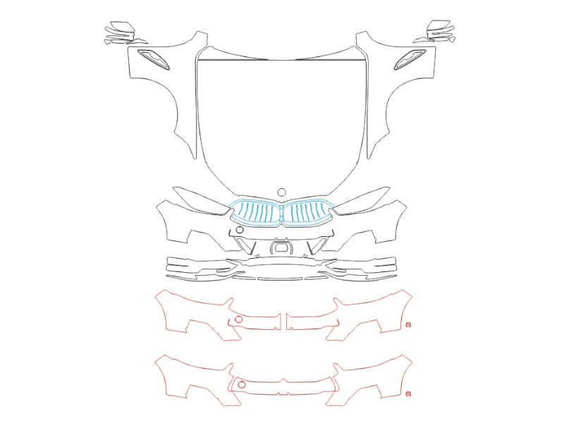 Formatki PPF do karoserii Volvo EX 40 (2024) – zestaw
