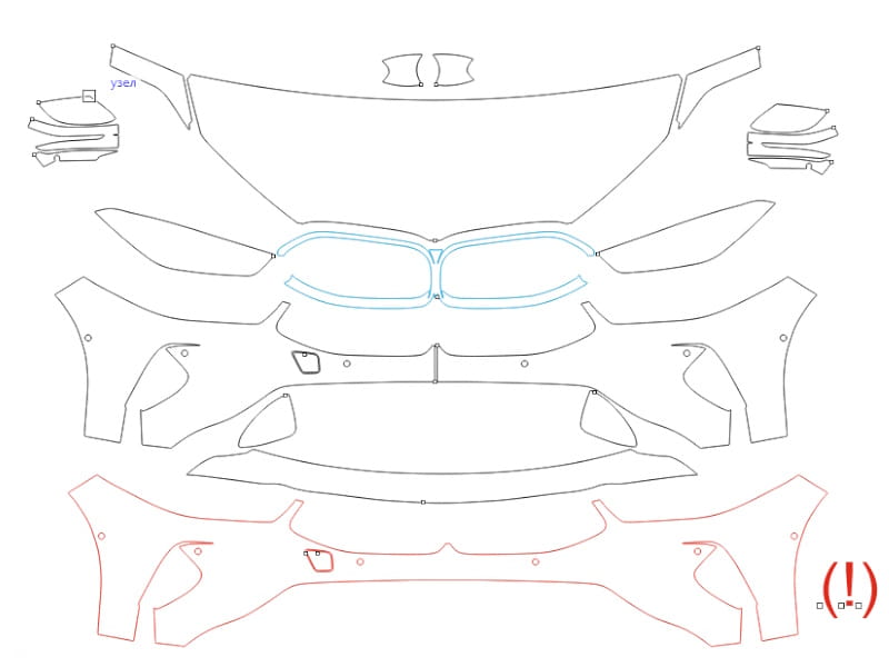 Formatki PPF do karoserii Volvo EX30 (2025) – zestaw