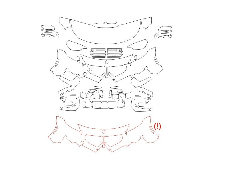 Formatki PPF do karoserii Volvo XC60 (2025) Recharge R-Design – zestaw