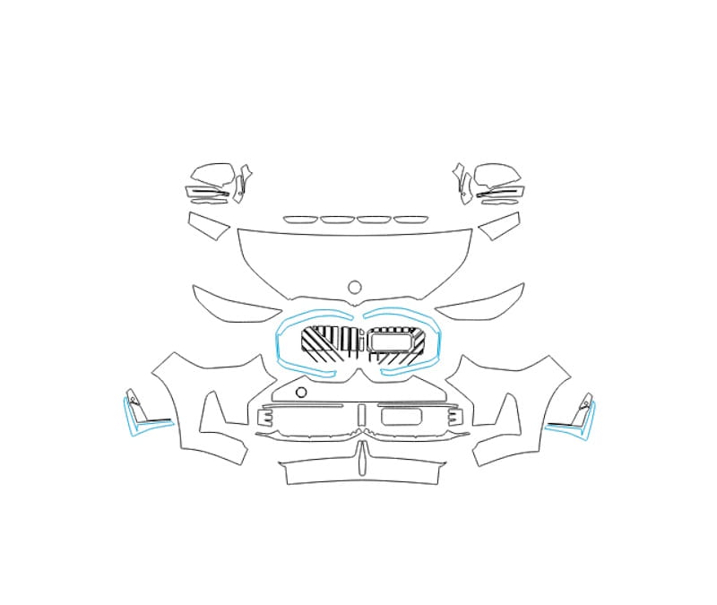 Formatki PPF do karoserii BMW X3 Series (2025) 30L M-Sport china – zestaw
