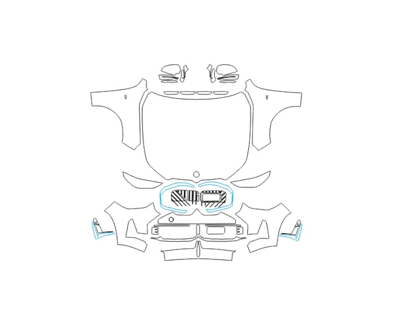 Formatki PPF do karoserii BMW X3 Series (2025) 30L M-Sport china – zestaw