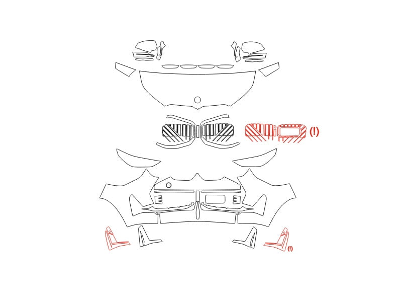 Formatki PPF do karoserii BMW X3 Series (2025) M-Sport – zestaw