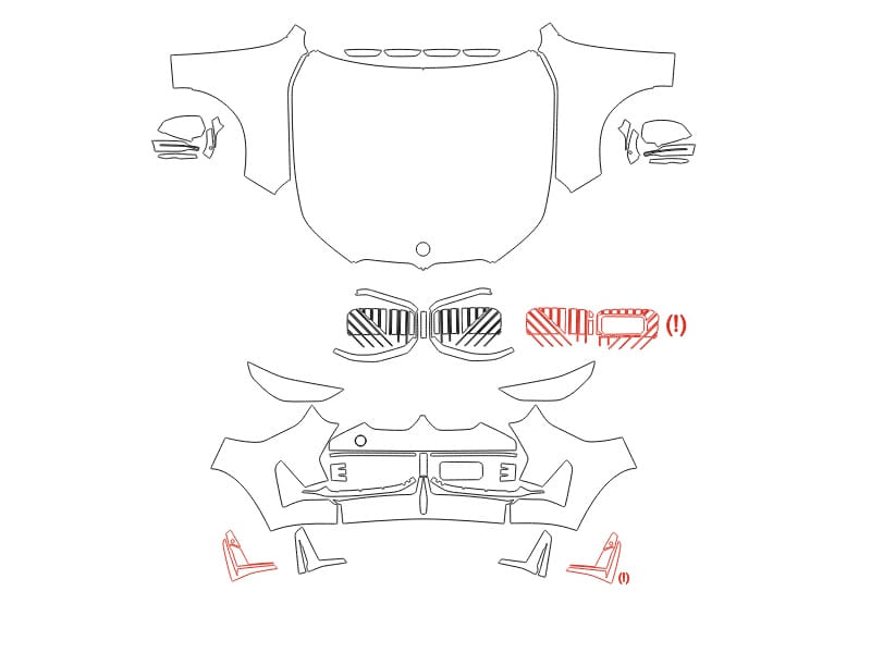 Formatki PPF do karoserii BMW X3 Series (2025) M-Sport – zestaw