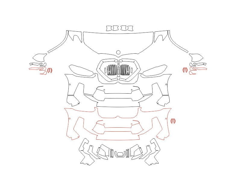 Formatki PPF do karoserii BMW X4 M (2022) – zestaw