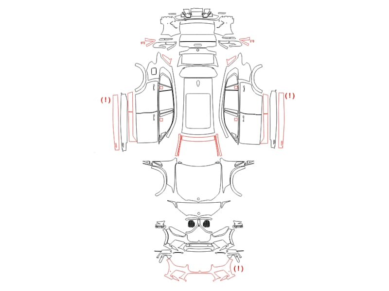 Formatki PPF do karoserii BMW X5 (2020) M – zestaw