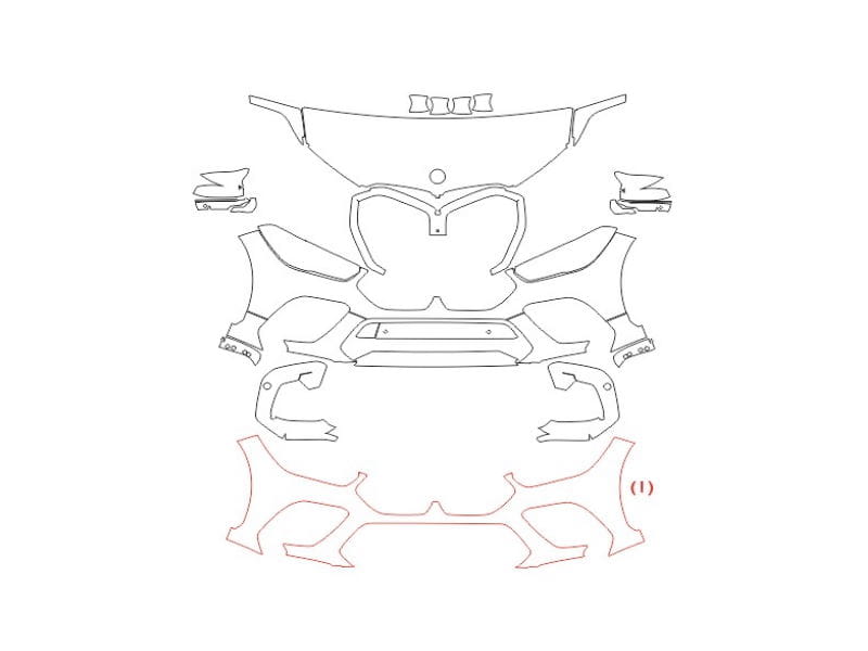 Formatki PPF do karoserii BMW X6 (2020) M – zestaw