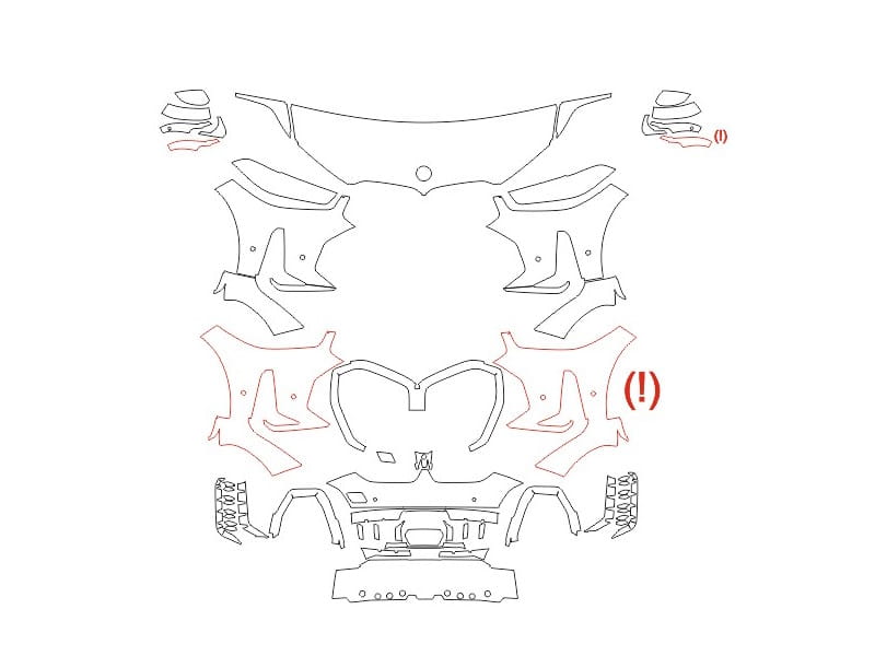 Formatki PPF do karoserii BMW X6 (2023) M-Sport – zestaw