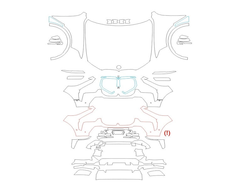 Formatki PPF do karoserii BMW X7 Series (2023) Alpina XB7 – zestaw
