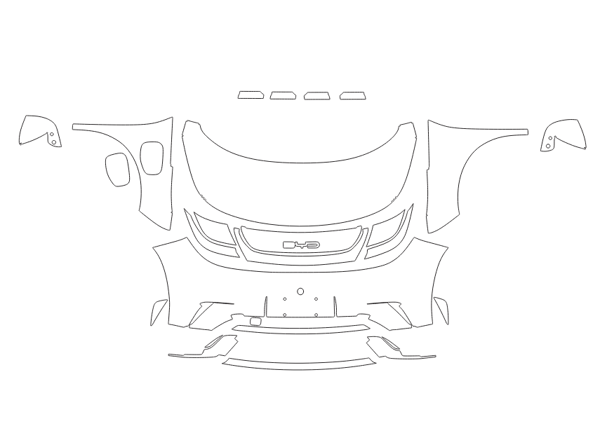 Formatki PPF do karoserii BYD Dolphin (2022) – zestaw