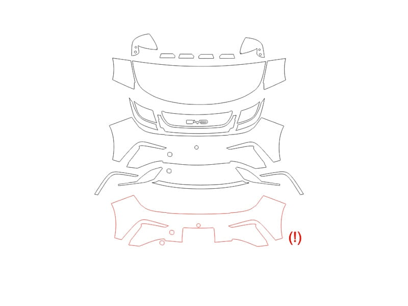 Formatki PPF do karoserii BYD Dolphin (2023) – zestaw