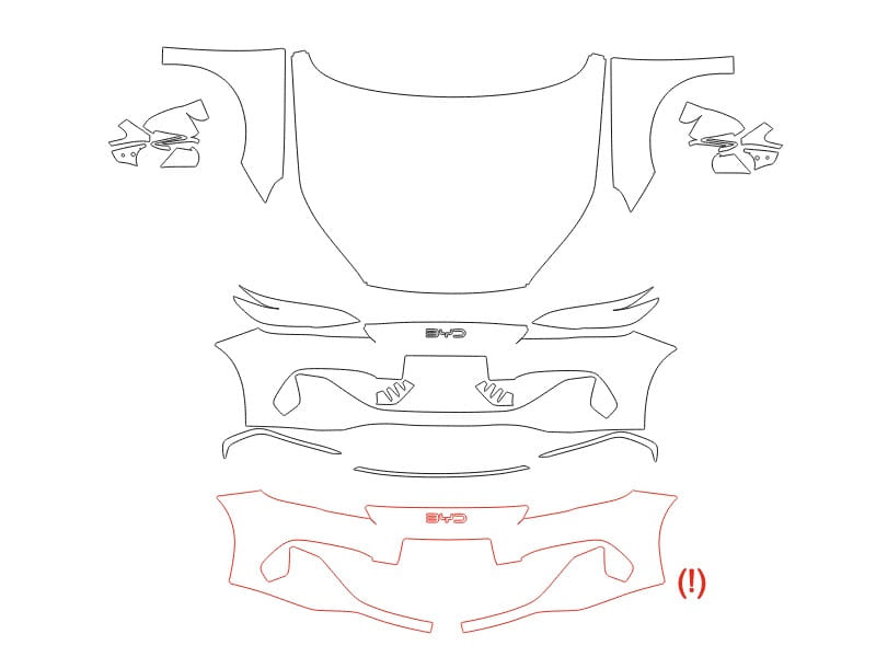 Formatki PPF do karoserii BYD Seal 6 (2024) DM-i – zestaw