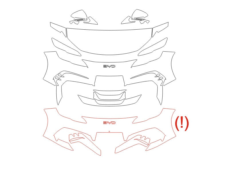 Formatki PPF do karoserii BYD Seal 6 (2024) GT – zestaw