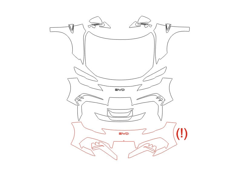 Formatki PPF do karoserii BYD Seal 6 (2024) GT – zestaw