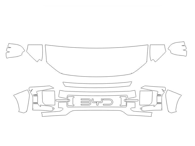 Formatki PPF do karoserii BYD Shark (2024) – zestaw