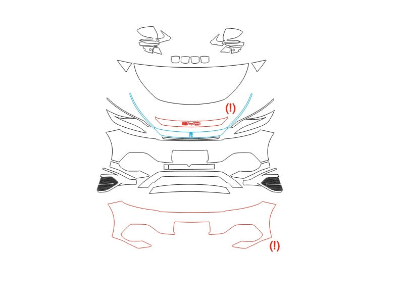 Formatki PPF do karoserii BYD Yuan Plus (2022) EV – zestaw