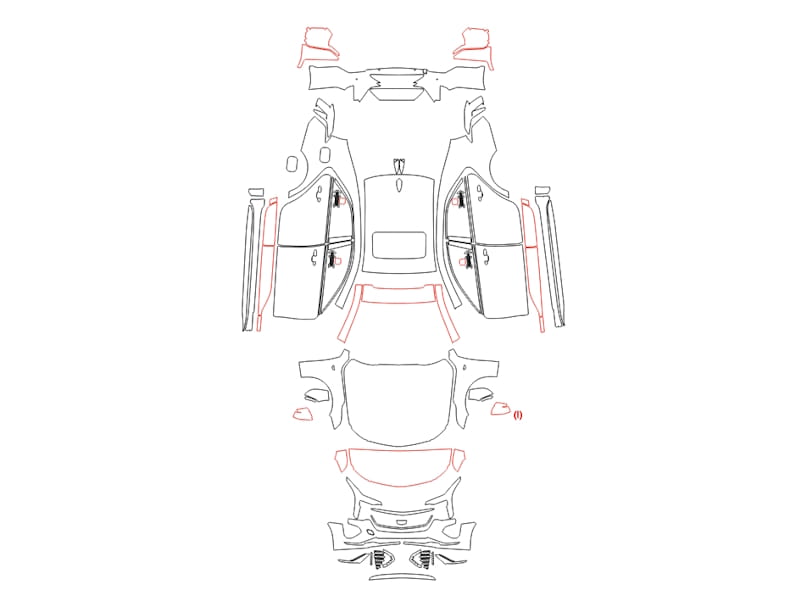 Formatki PPF do karoserii Cadillac CT 4 Sport V (2020) – zestaw
