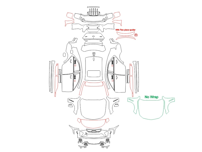 Formatki PPF do karoserii Cadillac CT4 (2022) V Blackwing – zestaw