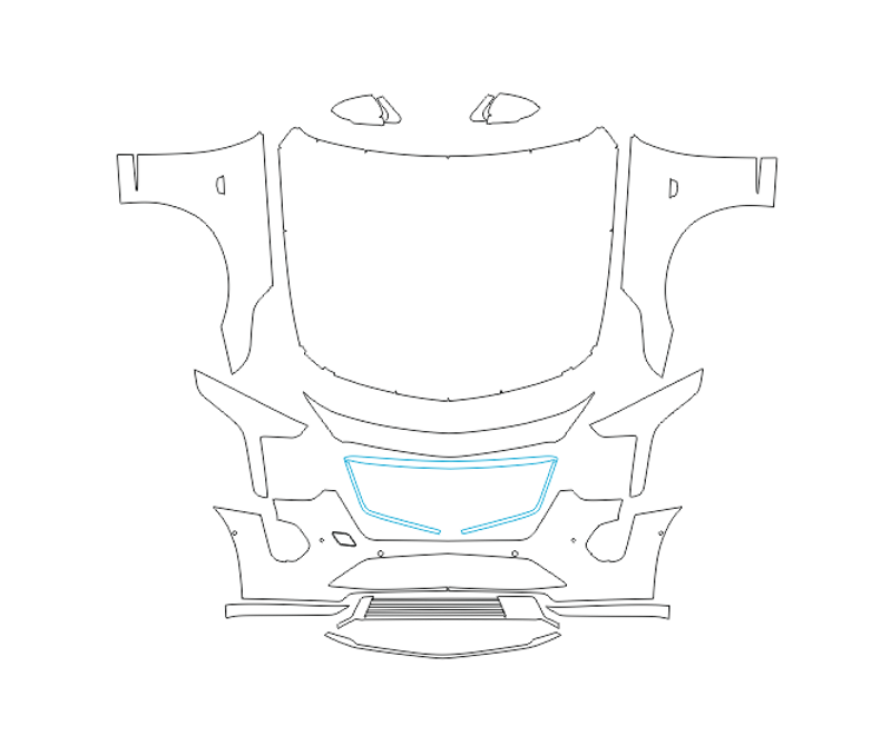 Formatki PPF do karoserii Cadillac CT6 (2020) – zestaw