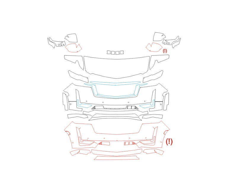 Formatki PPF do karoserii Cadillac Escalade 600 (2021) – zestaw