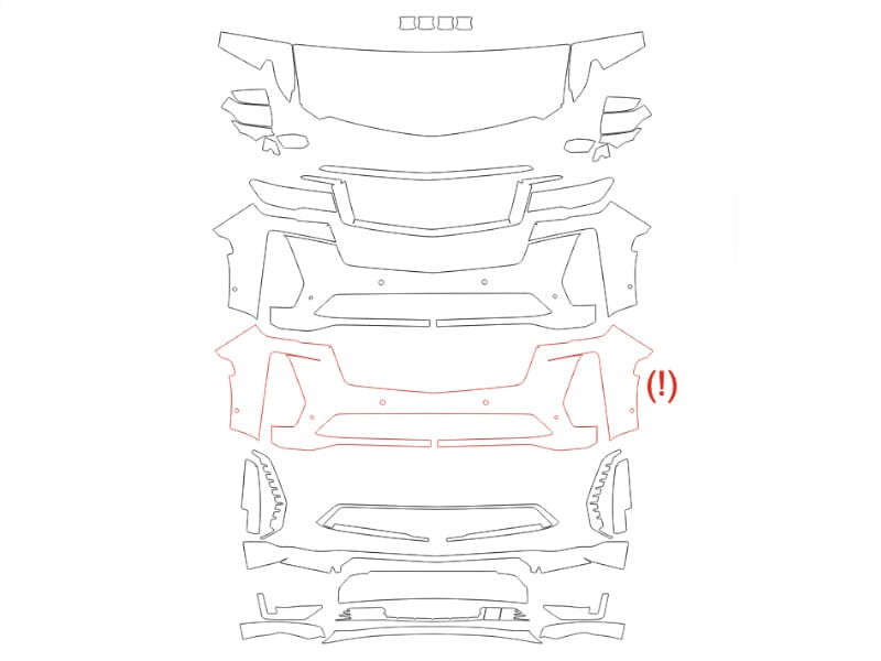 Formatki PPF do karoserii Cadillac Escalade-V (2022) – zestaw