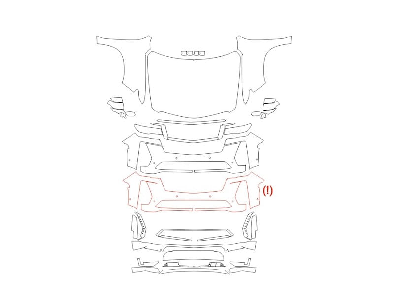 Formatki PPF do karoserii Cadillac Escalade-V (2022) ESV – zestaw