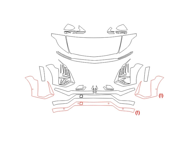 Formatki PPF do karoserii Cadillac Lyriq-V (2025) – zestaw