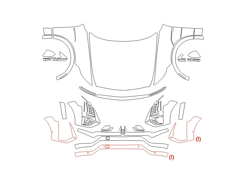 Formatki PPF do karoserii Cadillac Lyriq-V (2025) – zestaw