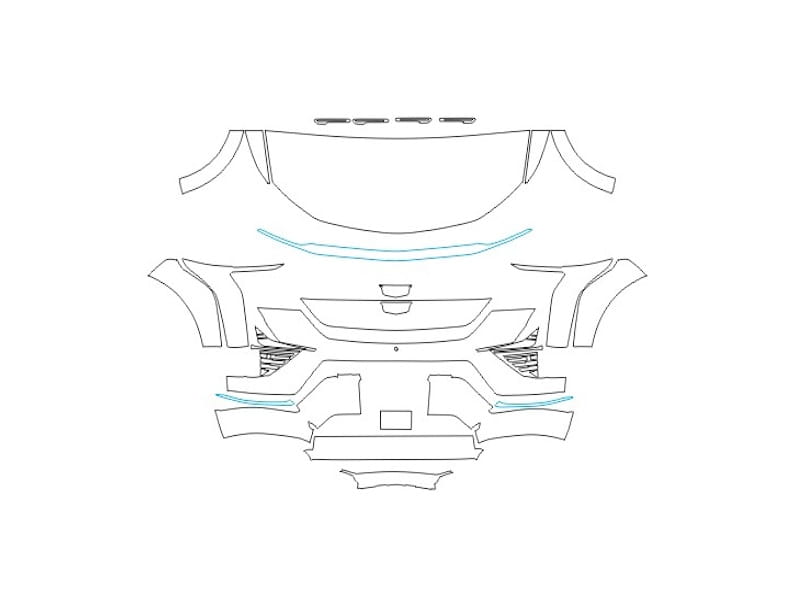 Formatki PPF do karoserii Cadillac Optiq (2024) – zestaw