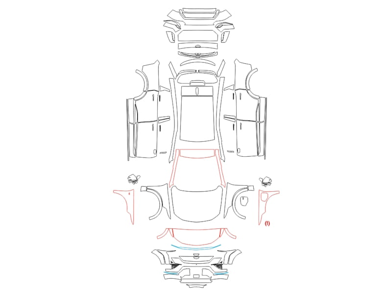 Formatki PPF do karoserii Cadillac Optiq (2024) – zestaw
