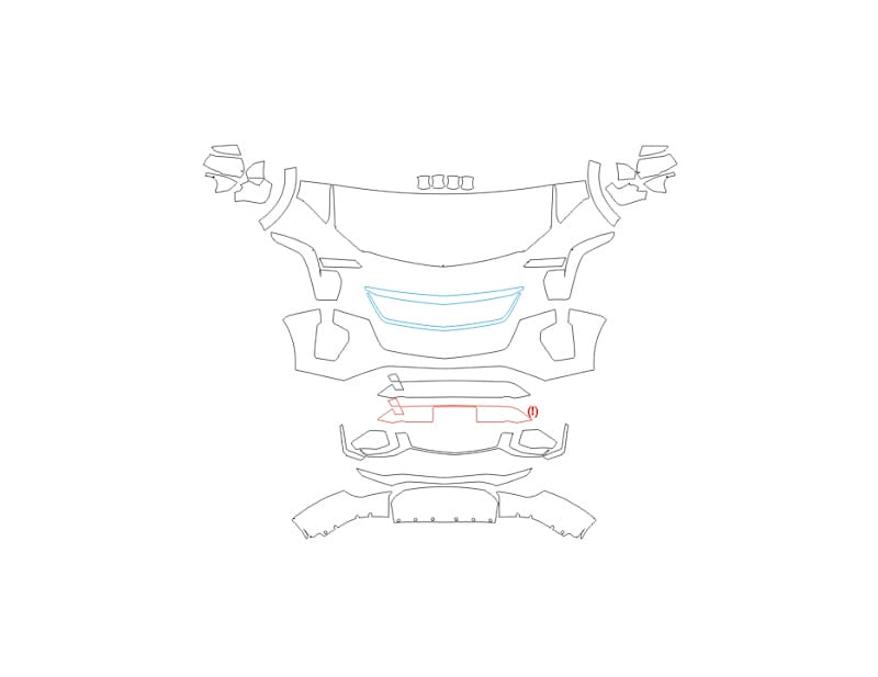 Formatki PPF do karoserii Cadillac XT4 (2023) Sport – zestaw
