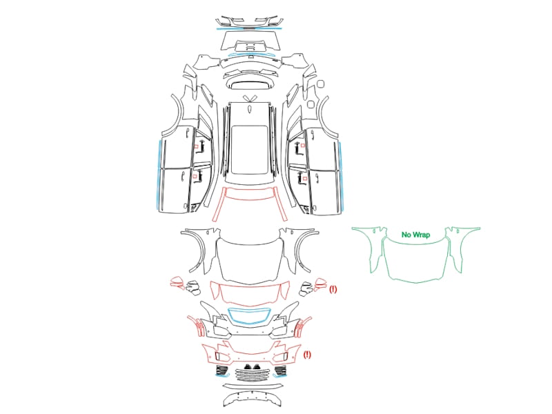 Formatki PPF do karoserii Cadillac XT5 (2020) Sport – zestaw