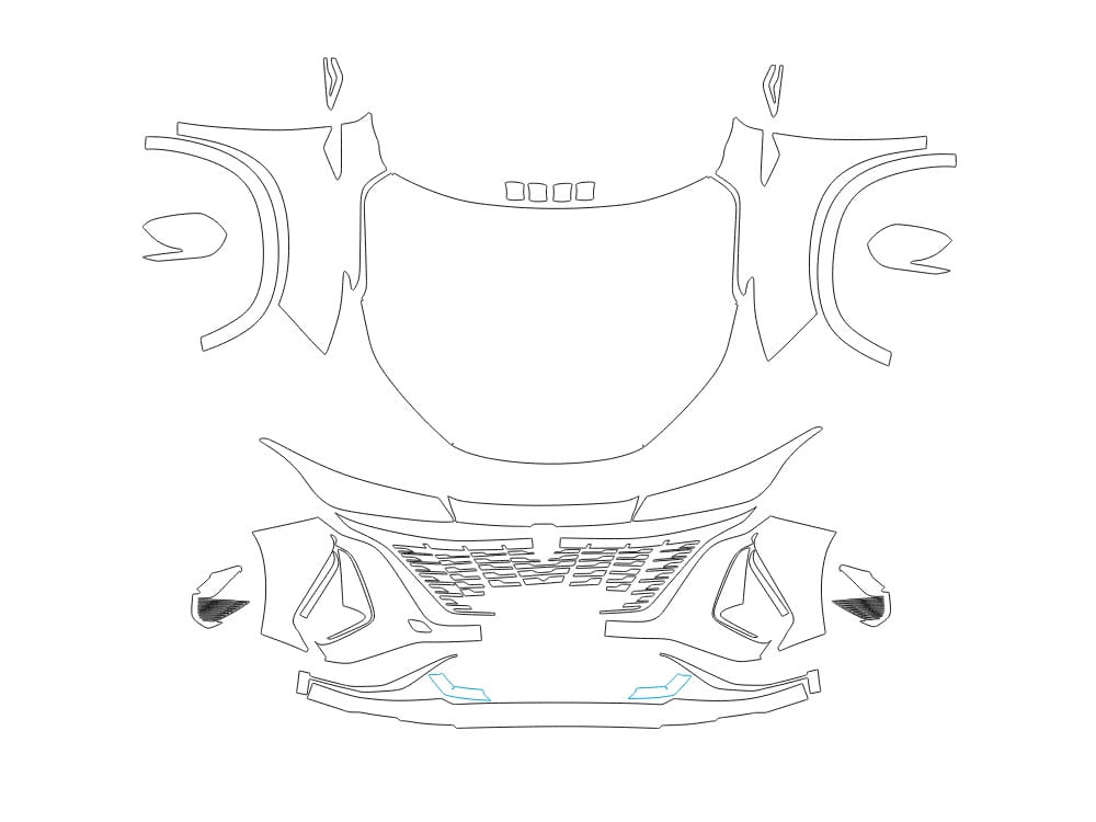 Formatki PPF do karoserii Changan CS75 (2023) Plus – zestaw