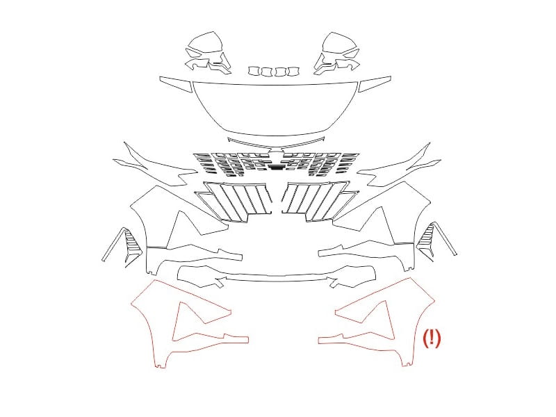 Formatki PPF do karoserii Changan UNI-Z (2024) – zestaw