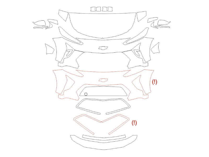 Formatki PPF do karoserii Chevrolet Bolt (2022) EUV – zestaw