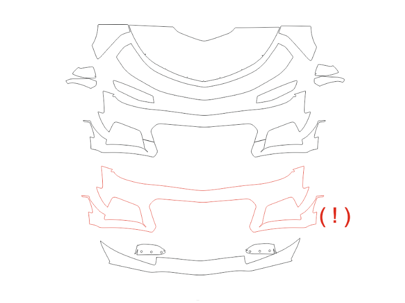 Formatki PPF do karoserii Chevrolet Camaro (2023) ZL1 1LE – zestaw